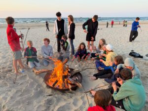 Feuerschale am Strand